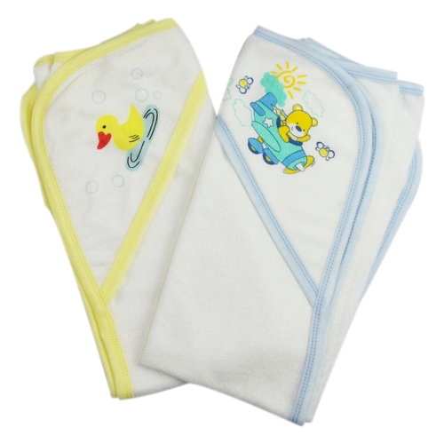 Bambini 021-Yellow-021B-Blue Infant Hooded Bath Towel, Yellow - Pa