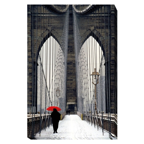 Artistic Home Gallery 1624AM551CG Brooklyn Bridge Meets Red by Michael