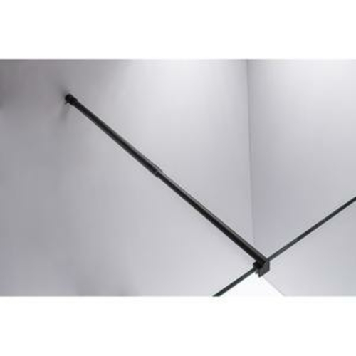 100 x 210cm Frameless 10mm Safety Glass Shower Screen in Round Black