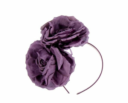 Wine purple flower headband fascinator