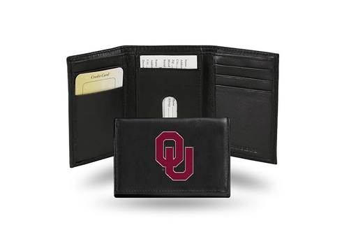 Oklahoma Sooners Wallet Trifold Leather Embroidered Alternate