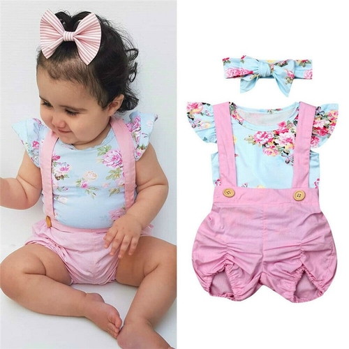 Cute Infant Baby Girls Clothes Outfits Floral
