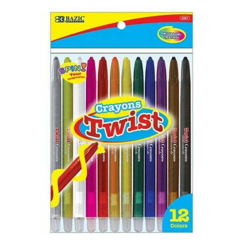 Bazic 2507  12 Color Propelling Crayons Box of 12 