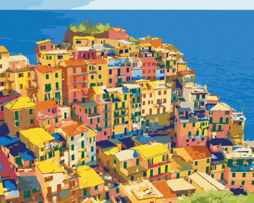 Paint by Numbers - HOUSES IN CINQUE TERRE NATIONAL PARK