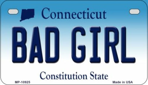 Smart Blonde MP-10925 7 x 4 in. Bad Girl Connecticut Novelty Metal Mot