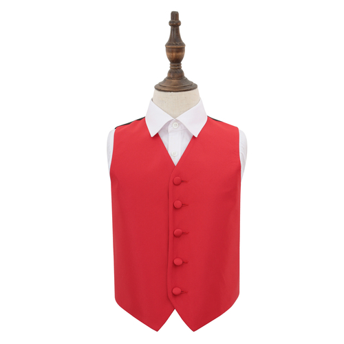 Solid Check Waistcoat - Boys - Red, 26'