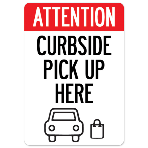 SignMission OS-NS-D-1014-25535 Covid-19 Notice Sign - Attention Curbsi
