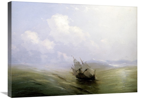 Global Gallery GCS-267623-30-142 30 in. A Sailing Boat in a Heavy Swel