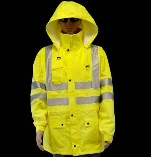 Ameri-Viz A-483-3M Lime & Ansi Class 3 -Jacket with 3M Reflective Cros