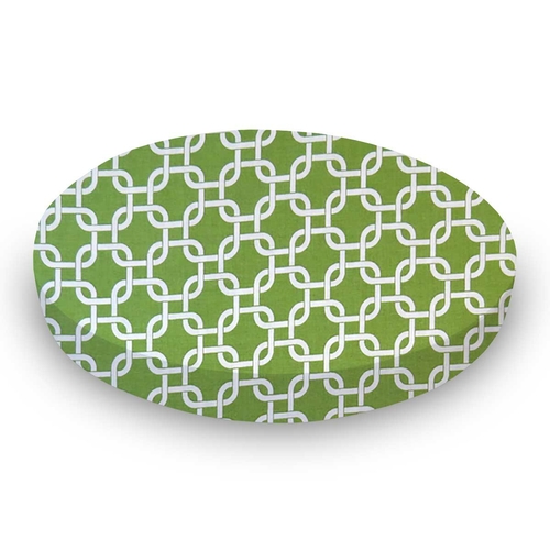 SheetWorld Fitted Round Crib Sheet - 100% Cotton Woven - Citrus Links,