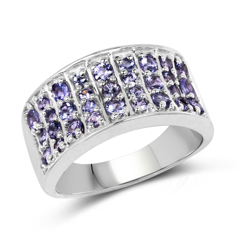 1.23 Carat Genuine Tanzanite .925 Sterling Silver Ring