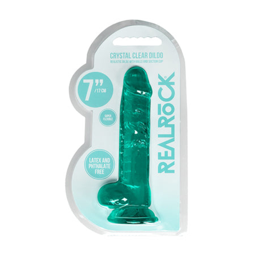 RealRock Crystal Clear Realistic 7 in. Dildo With Balls and Suction