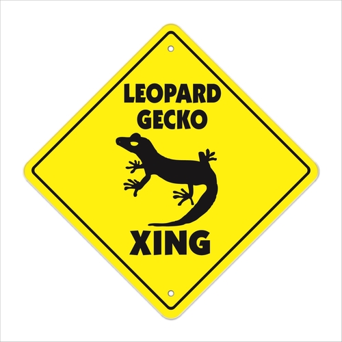 SignMission X-LEOPARD GECKO 12 x 12 in. Leopard Gecko Crossing Zone Xi