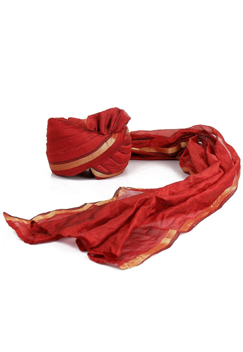 Men's Printed Woven Turban/Pagri  (Color-MAROON)