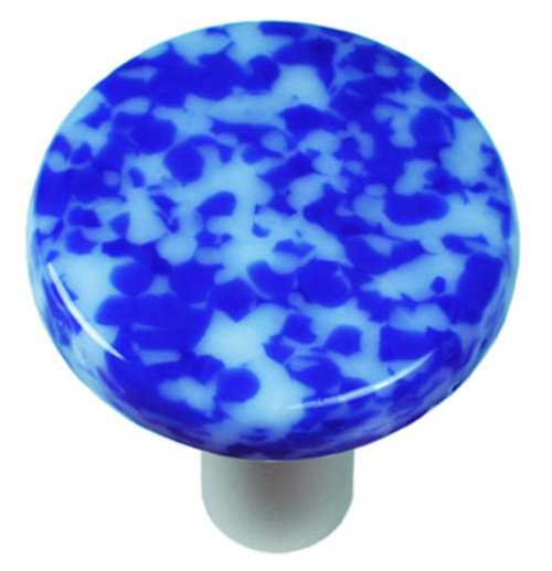 Hot Knobs HK8056-KRA Granite Cobalt Blue & White Round Glass Cabinet K