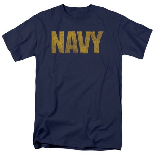 Trevco Navy-Logo Short Sleeve Adult 18-1 Tee, Navy - 5X
