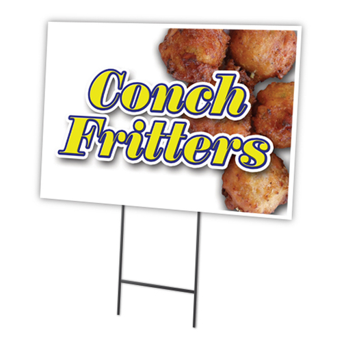 SignMission C-1216-DS-Conch Fritters 12 x 16 in. Conch Fritters Yard S