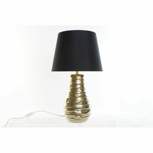 Desk lamp DKD Home Decor Black Linen Wax Golden (38 x 38 x 65 cm)