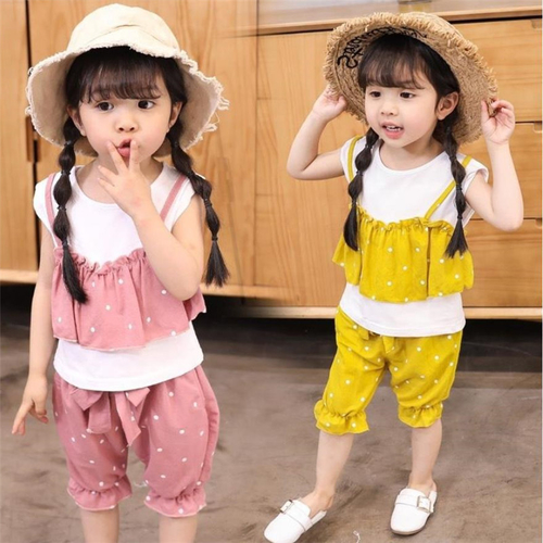 Cute Toddler Baby Girl Polka Dot Outfits Summer