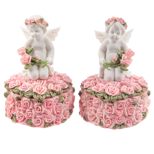 Rose Cherubs - Rose Trinket Box