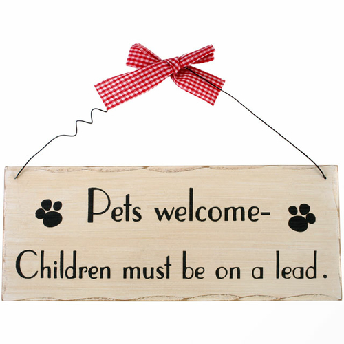 Pets Welcome Hanging Sign