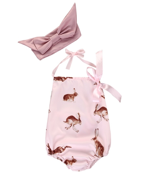 Newborn Toddler Baby Girl Bunny Printing Bodysuits