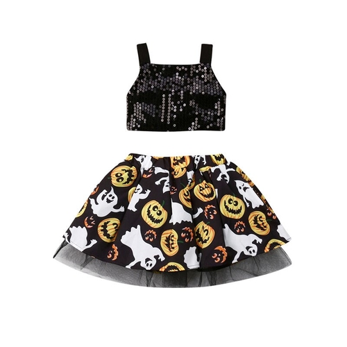 Pudcoco Autumn Baby Girl Halloween Dress Outfit