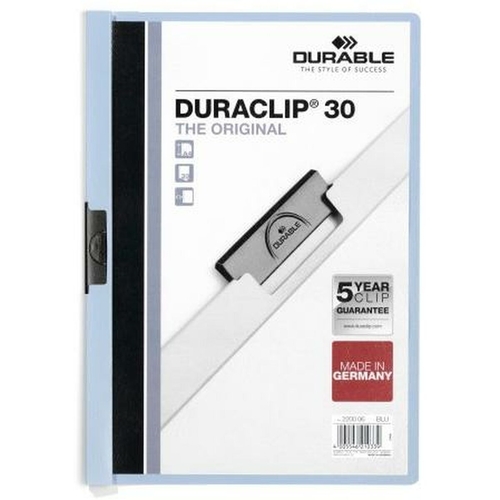 Document Folder Durable Duraclip 30 Blue Transparent A4 25 Pieces