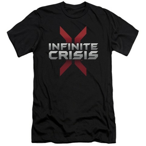 Trevco Infinite Crisis-Logo Short Sleeve Adult 30-1 Tee- Black - Small