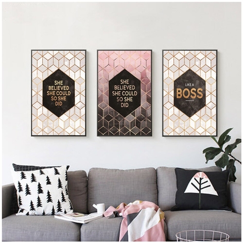 Modern Geometry Abstract Canvas Poster