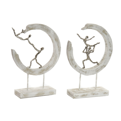 Decorative Figure DKD Home Decor 32,5 x 10 x 47 cm Silver White Ballet
