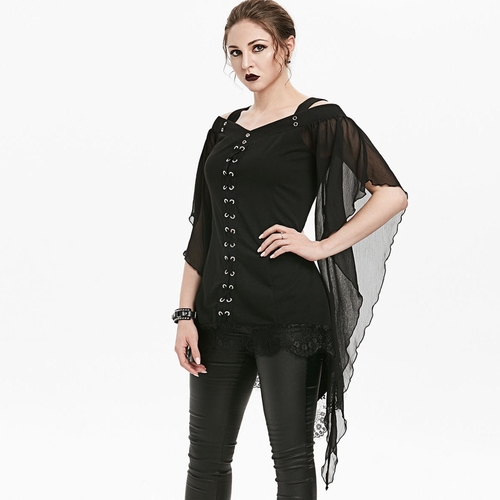  Women Plus Size 3XL Asymmetrical Lace Up T