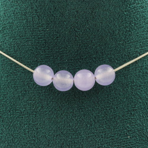 Lavender Chalcedony 4 beads 8 mm necklace.