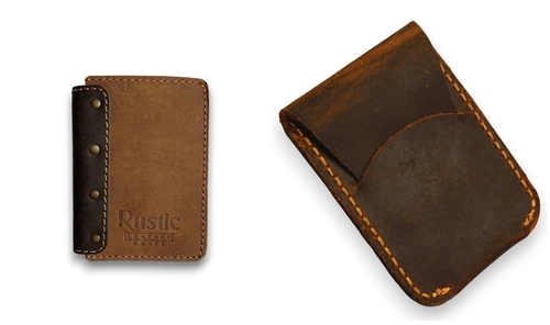 Leather Wallet for Men's Bifold Stylish Compact Brown Wallet Card
