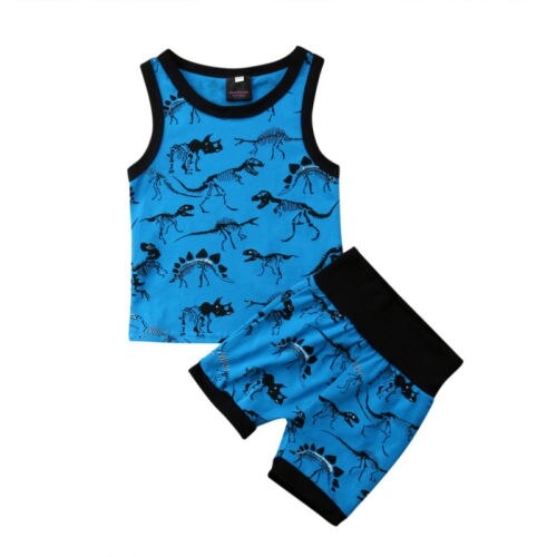 Newborn Baby Boys Girls Dinosaur Vest Top