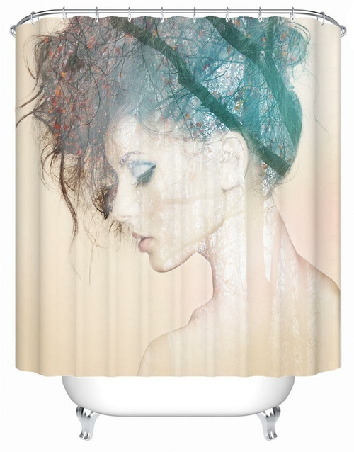 Artistic Lovely Girl Shower Curtain