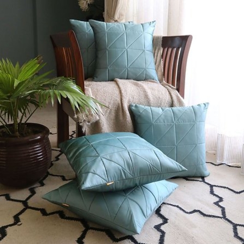 ANS chic and elegant turquoise quilted cushions