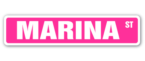 SignMission D-9-SS-MARINA 2 x 9 in. Childrens Name Room Street Sign De