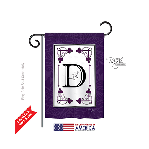 Breeze Decor 80004 Classic D Monogram 2-Sided Impression Garden Flag -