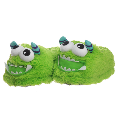 Green Monstarz Monster Unisex One Size Pair of Plush Slippers