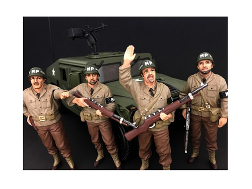 WWII Military Police 4 Piece Figure Set For 1:18 Scale Models by