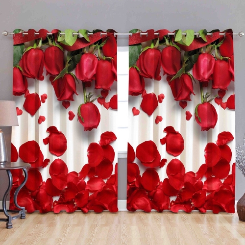3D Digital Printed 9Ft Curtain Drapes For Long Door