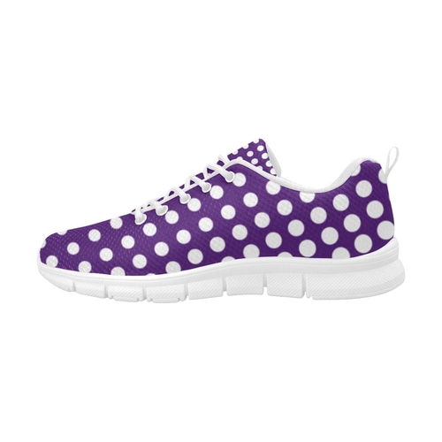 Sneakers for Women - Purple and White Polka Dot - Running Shoes