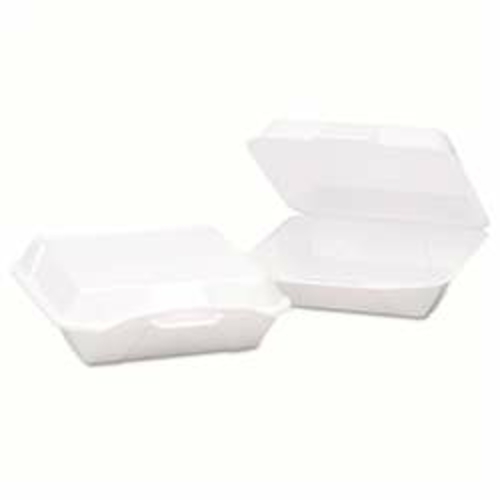 Genpak 20500-V Large 1 Compartment Hingd Vented Foam Container, Wh