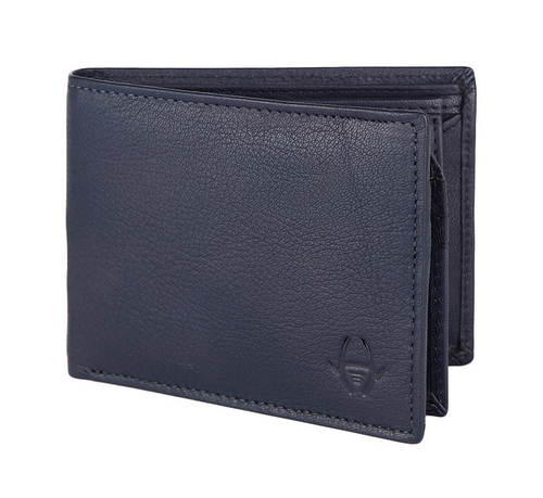 Navy Blue Leather Wallet