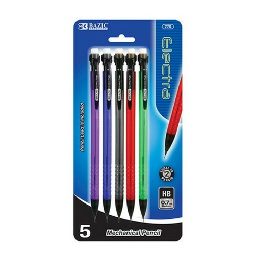 Bazic 770 Electra 0.7 mm Mechanical Pencil (5/Pack) Pack of 24