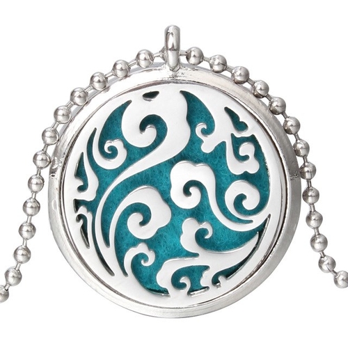 New Exotic Aroma Diffuser Necklace Open Silver