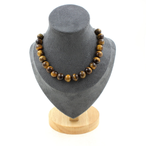 Tiger's Eye 10 mm 20 beads necklace