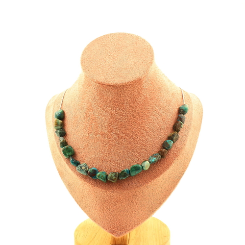 Chrysocolla from the USA 20 beads necklace.