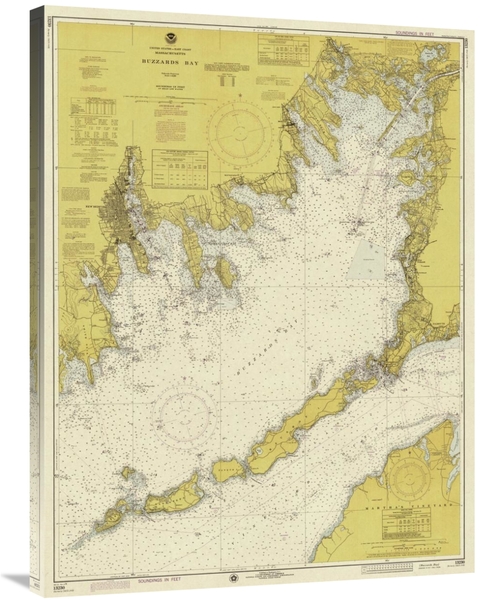 Global Gallery GCS-450540-36-142 36 in. Nautical Chart - Buzzards Bay 